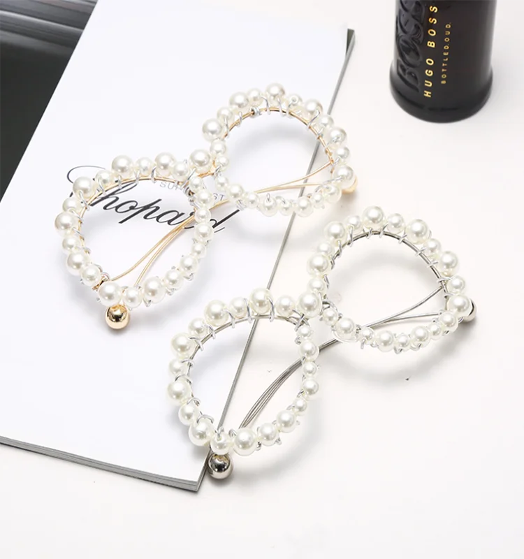 Trendy women shades glasses metal pearl sunglasses 2021 frame glasses