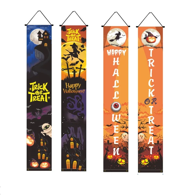 180x30cm Hanging Banner  Bat Pumpkin Happy Halloween Out Door Decorations