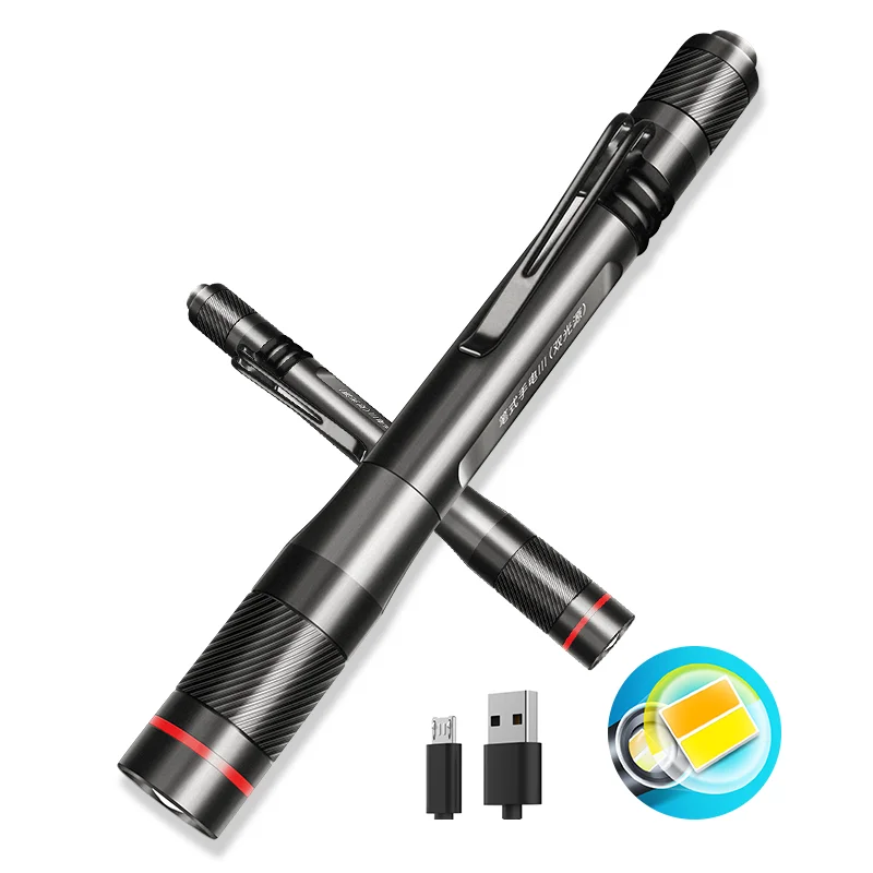 
WARSUN S5 usb hidden rechargeable mini Portable pocket Medical aluminum torch nurses doctor pen light penlight LED+Flashlights 
