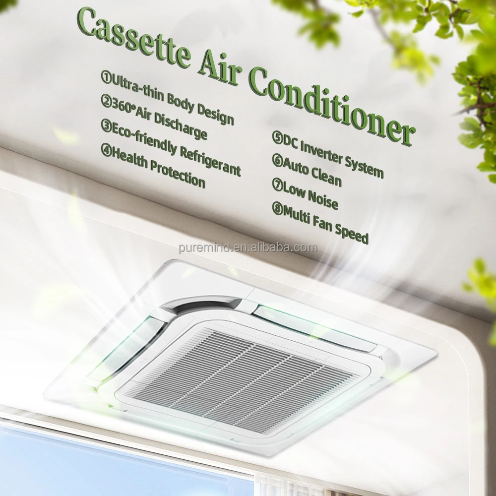 Gree 4 Way Concealed Cassette Type Central Air Conditioning Wifi Fan Coil Unit Ceiling Mounted Air Conditioner VRF