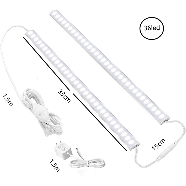 Dimmable LED Under Cabinet Lights Warm White 3000K 12FT Linkable LED Cabinet Lighting Plug in 12V Plug LED Cabite Light