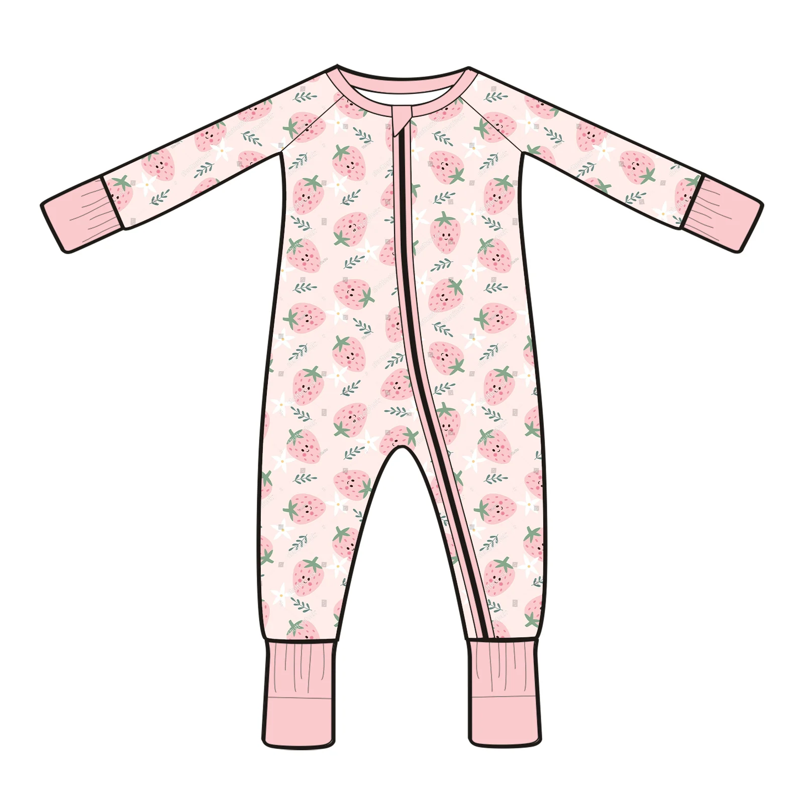 Comfortable Newborn Sleeper with Bamboo Viscose Two Way Zipper Long Sleeves and Folded Feet for Gentle and Cozy Fit
