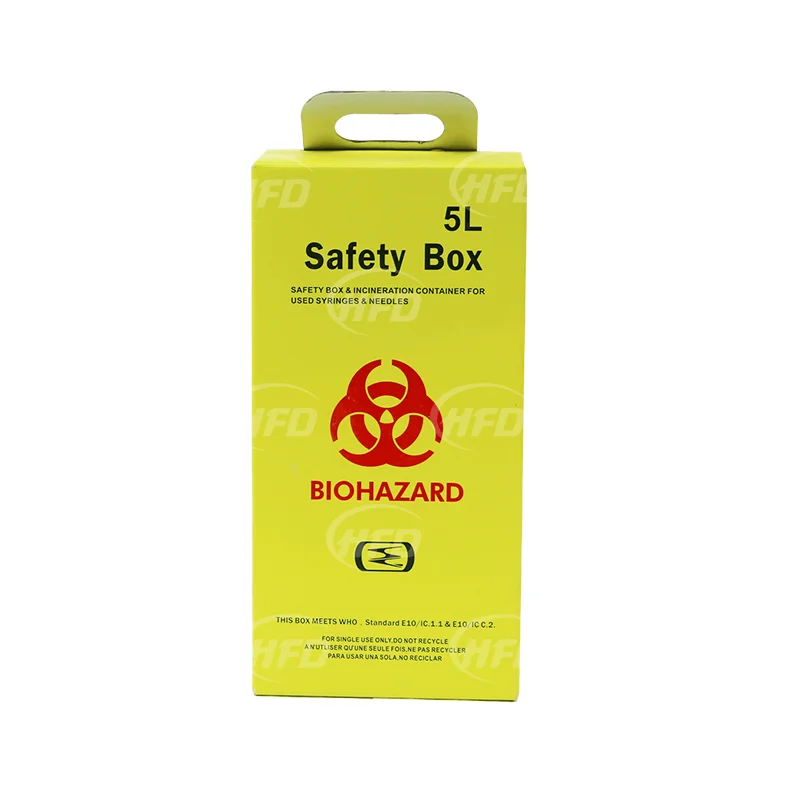 Hospital Disposable Paper Sharp Container for Medical Waste Collection  Prevent Biohazard Infectious
