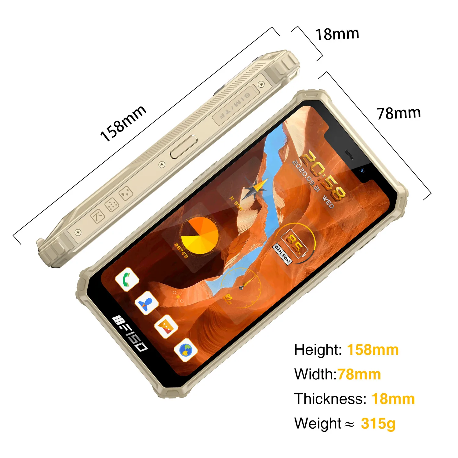 
F150 B2021 IP68/69K 5.86inches 13MP Camera Smartphone 6GB+64GB 8000mAh Octa Core Mobile Phone NFC Rugged Cell Phone 