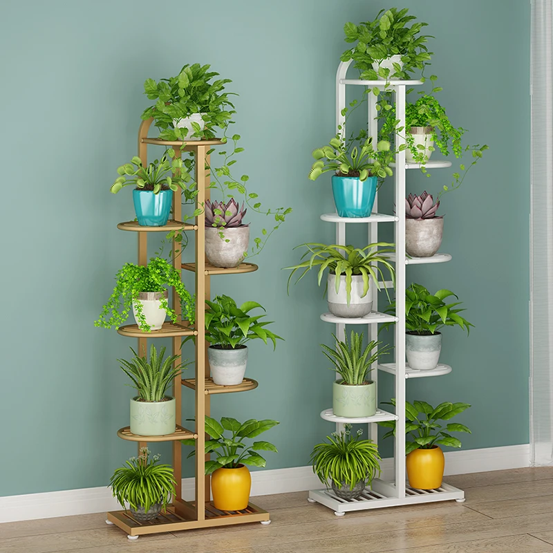 Multifunction Pot Stand for Bamboo Plant Stand Shelf State Plant Support Bamboo Plant Stand for Living Room or Balcony