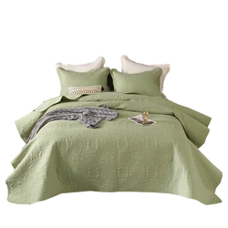 patchwork design king size quilt/duvet cover set with polyester fabric bedsheet 120gsm filling untra-sonic bedspread