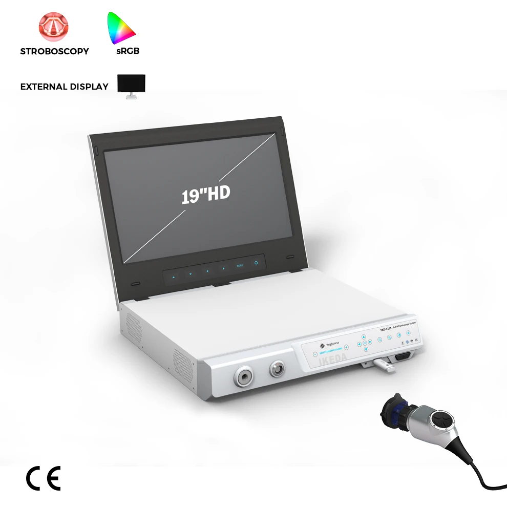 IKEDA YKD-9101 Новый медицинский компактный HD Эндоскопическая система Интегрированный Светодиодный источник света и 19-дюймовый монитор