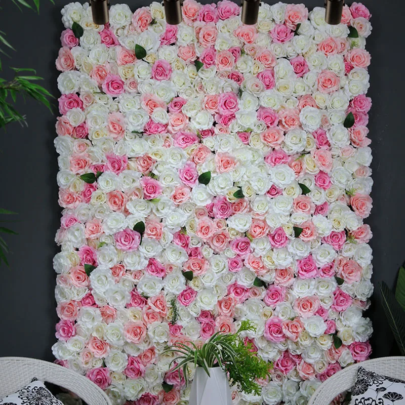 Newly artificial flower garland flower wall panel wedding decoration backdrop preserved flower wall