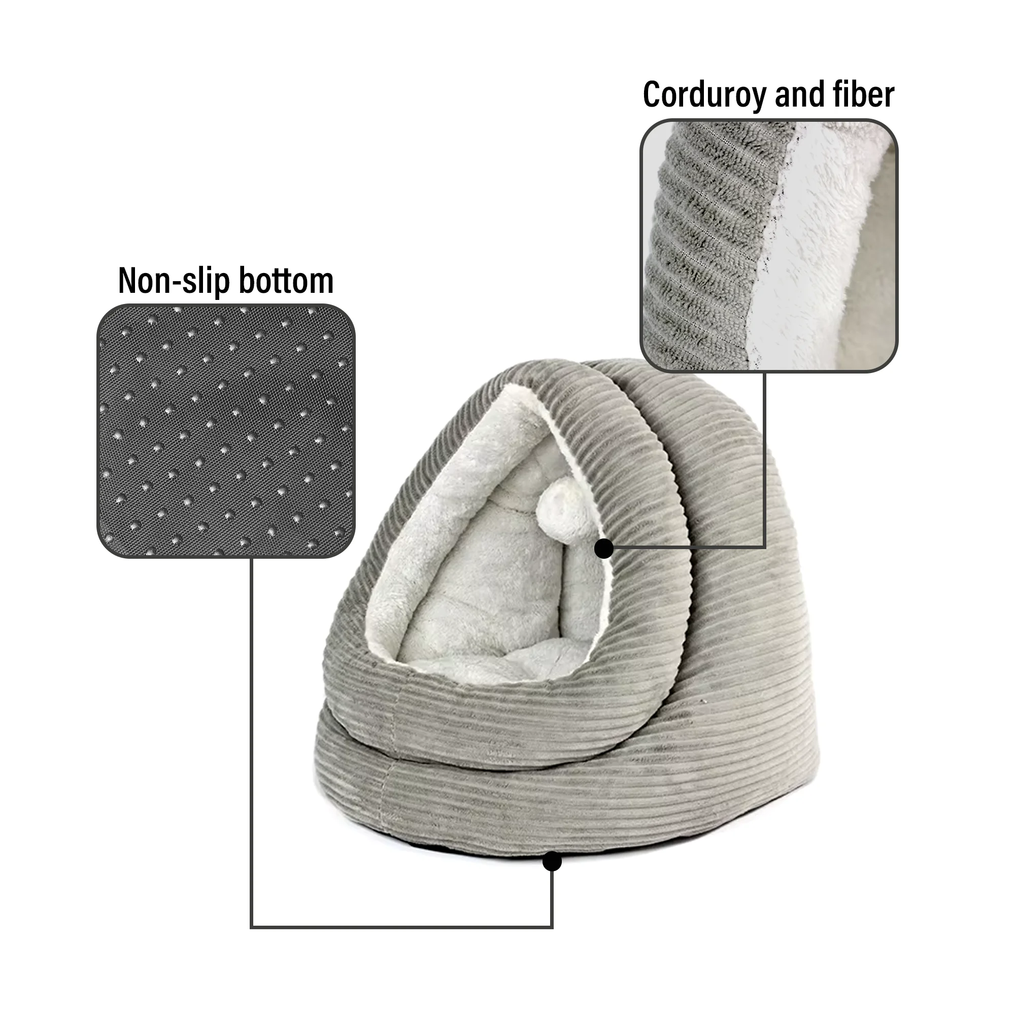 C4P Wholesale plush cat nest warm removable cushion hanging ball semi-closed pet bed