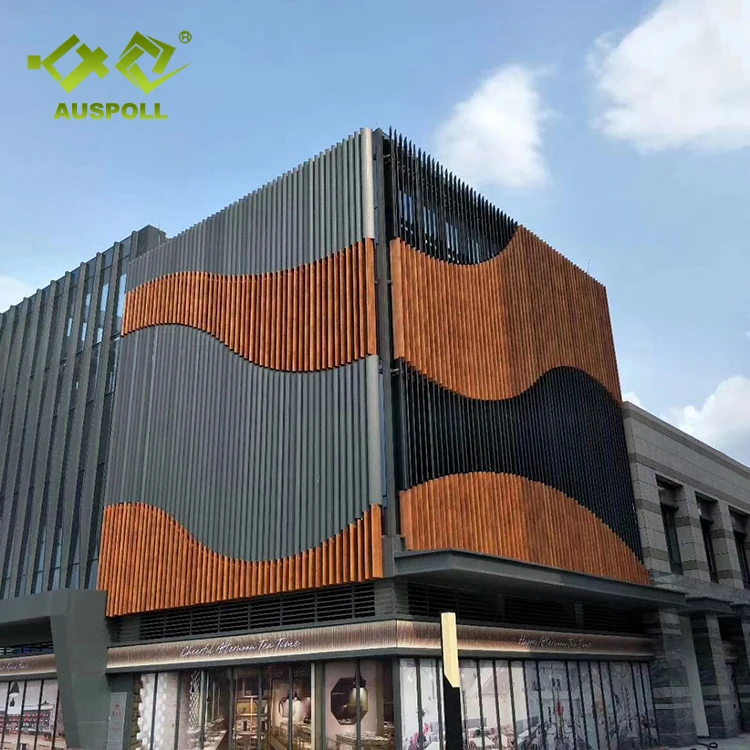 
Commercial exterior aluminum fins curtain wall cladding facade panel for buildings 