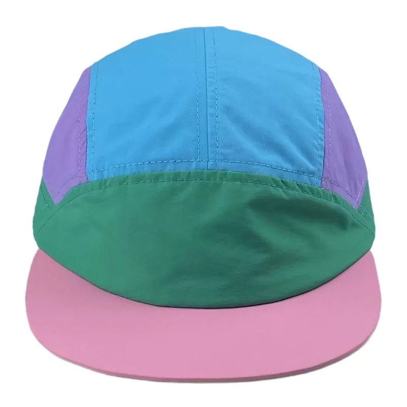 Wholesale Hat Polyester Gorras Plain Waterproof Camp Hat Fast Drying And Lightweight Nylon Spanback Hats 5 Panel Running Cap