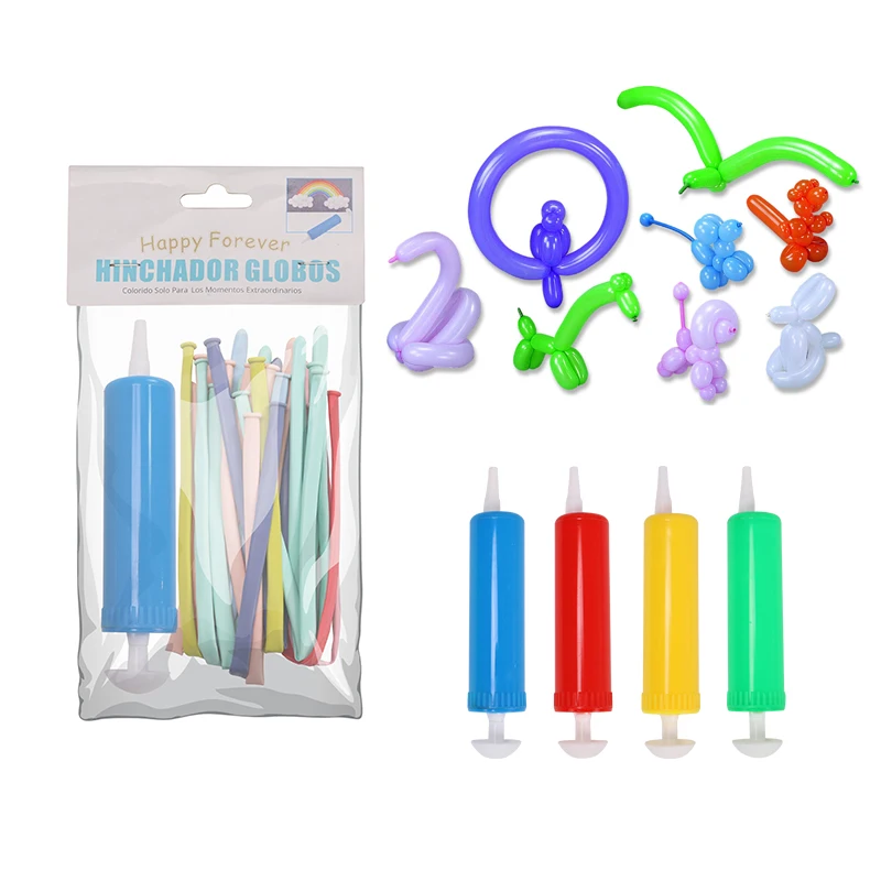 Wholesale Hand Balloon Pump and Long Balloon Set Manual Twisting Pump Set Handheld air Pump With Twisted Balloon