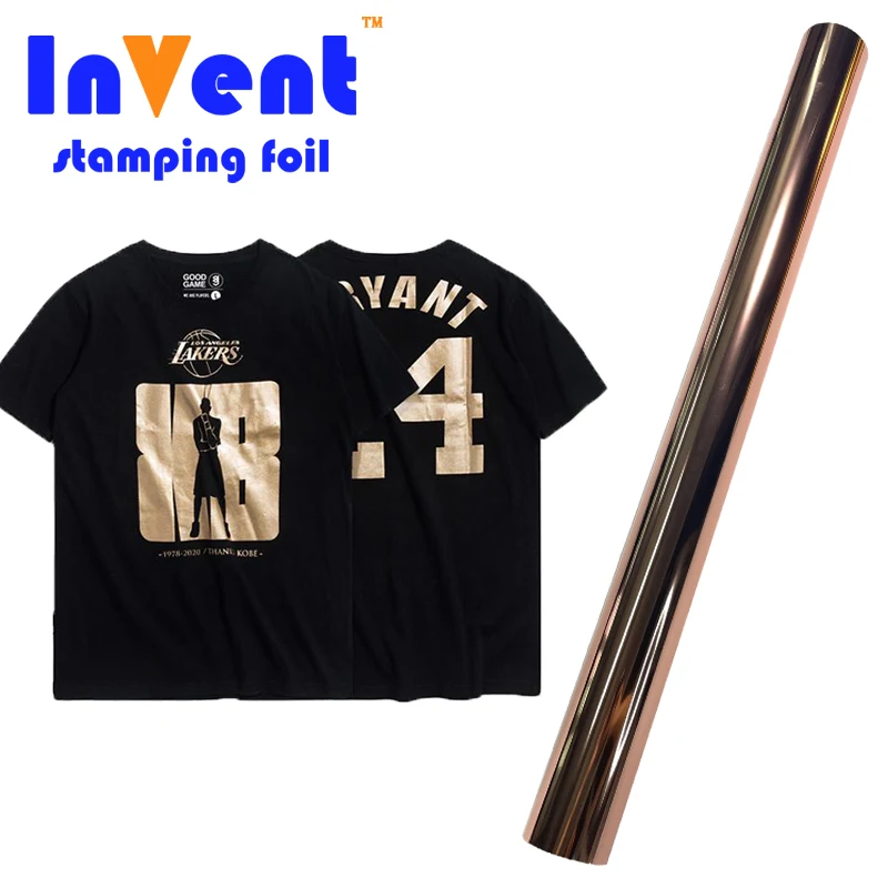 new design Rose gold color switch holographic heat transfer film  Hot stamping foil For Paper plastic