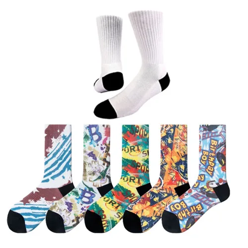 Unisex Wholesale Print Logo Designer Custom Design Socks Men Blank Sublimation Socks