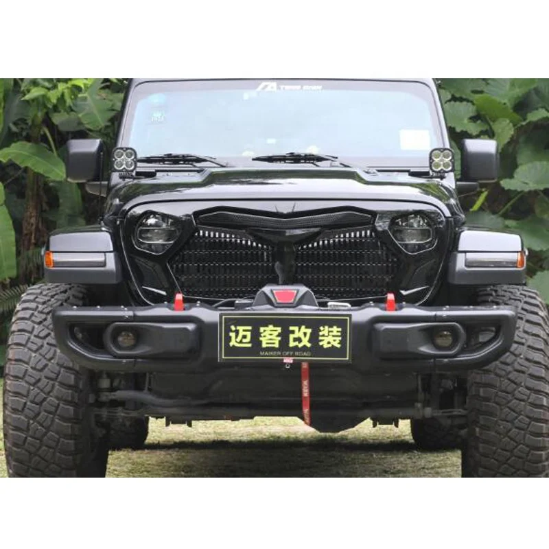 Передняя решетка для внедорожника 4x4 из АБС-пластика jeep wrangler jl 2018 + аксессуары сетчатая от