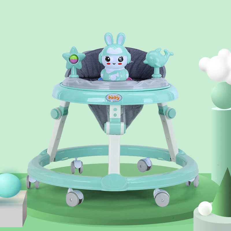 Foldable baby walker can sit and push