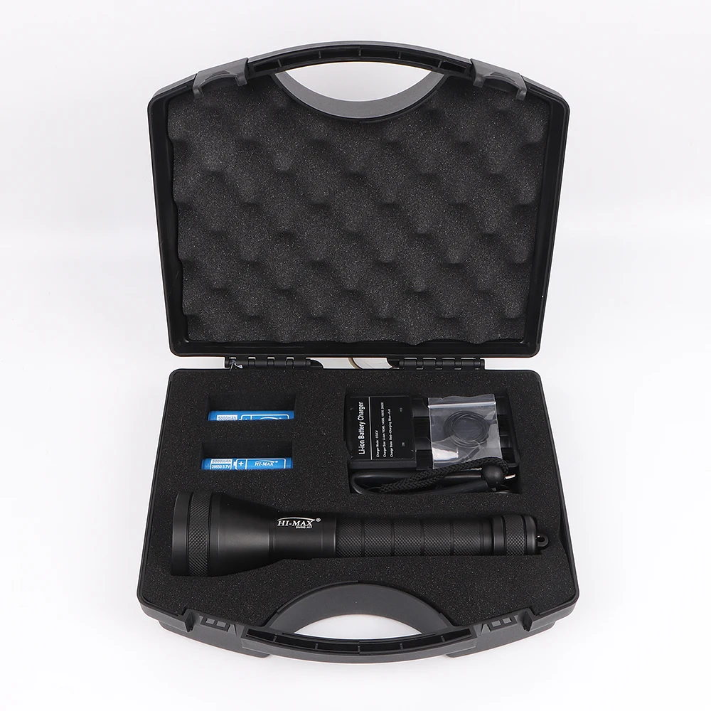 Профессиональный фонарик Hi-max для подводного плавания, глубина освещения, подводный фонарик для дайвинга, 4000 люмен, светодиодный аварийный фонарь для дайвинга