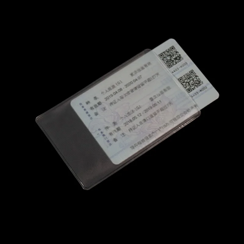 2021 Special hot selling transparent lightweight and recyclable PVC bank card cover