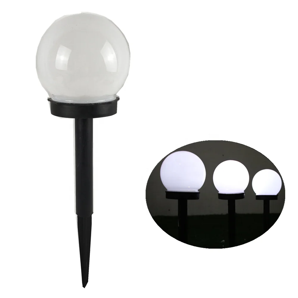 10CM ball light Hot sales cheap plastic outdoor garden pathway yard lamp solar led garden light