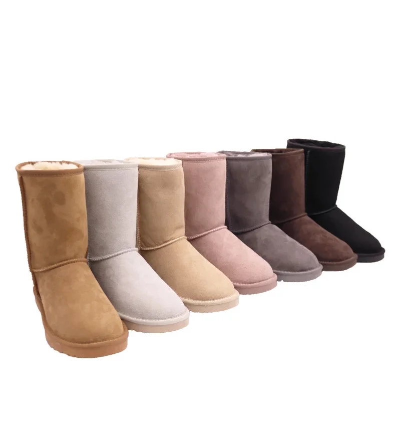 5825 Free design Natural Wool Antiskid EVA Sole Sheepskin Boots Women Snow Boots