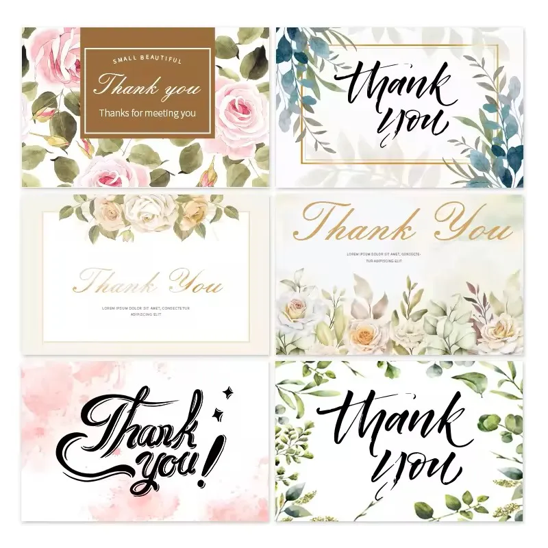MOQ 100 Paper Printing Paper PVC Business Card Greeting Card Postcard Thank You Cards Custom Logo