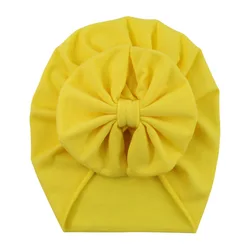 Wholesale cheap Solid color baby turban Lovely baby turban headbands Elastic girl ruffle bow turban baby