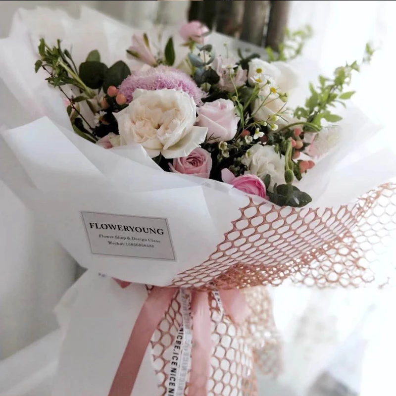 
Florist Wrapping Paper Gift DIY Roll Circle Hollow Out Gauze Shape Material Wedding Decor Birthday Party Flower Wrapping Paper 