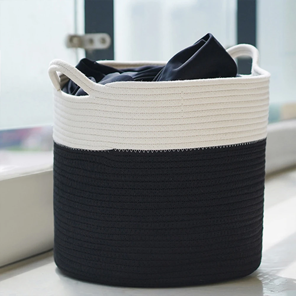 Wholesale New Design XXL Laundry Storage Clothes Toys Basket Large Size Cheap Cotton Rope Basket With Handles