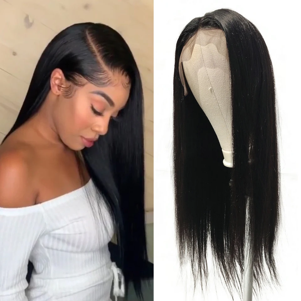 Lace Front Human Hair Wigs 100% Virgin Peruvian Long Straight Human Hair Glueless Full Lace Wig With Baby Hair For Black Women