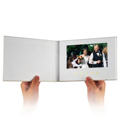 Customized 7 Inch Wedding Video Book Digital Lcd Screen Video Brochure Card