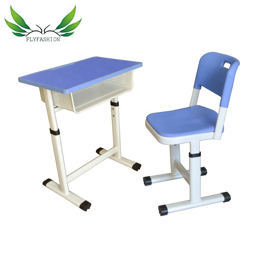 high quality Simple Style School Furniture PVC Edge Cover wooden Student Desk and chair