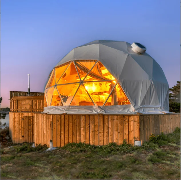 Customized 7m 8m trade show tent outdoor luxury transparent Igloo geodesic dome house tent