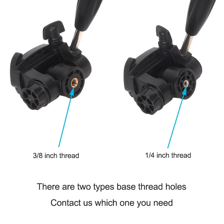 plastic 1/4 and 3/8 screw mount  3-Way Pan and Tilt  video  panoramic fluid tripod  ball head with handle