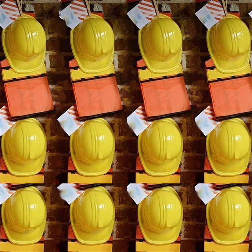 Cheap Construction Hard Hats Soft Plastic Yellow Kids Party Hat for Construction Birthday Children Engineer Theme Party