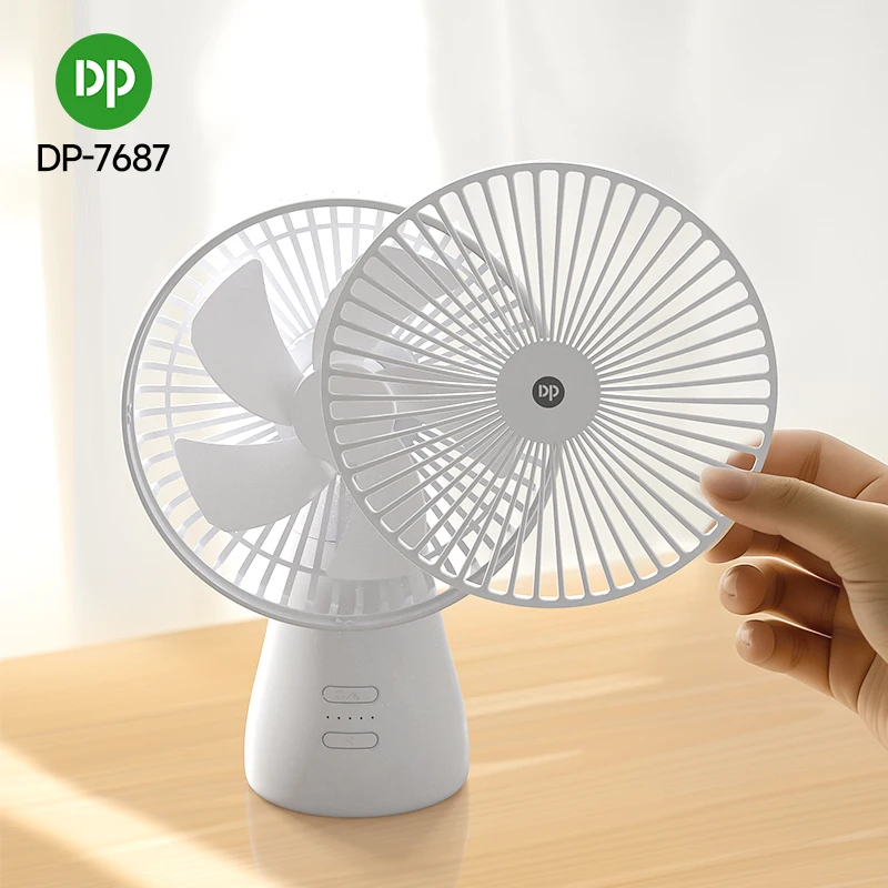 DP Rotary Fan Brushless 4 Speed Electric Fan 18650 Lithium Rechargeable Mini Table Desk Standing Fan