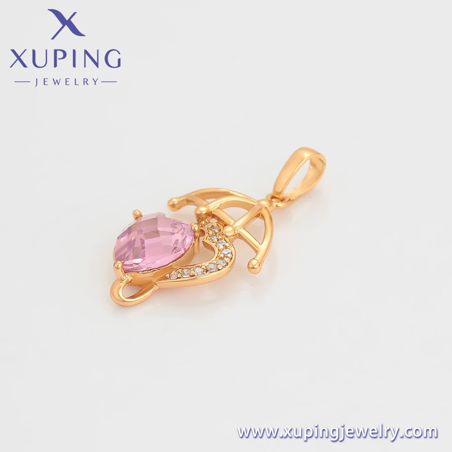 34888 XUPING ювелирные изделия 18k золотого цвета Модный изысканный Зонт Любовь Сердце Многоцветный драгоценный камень кулон для женщин