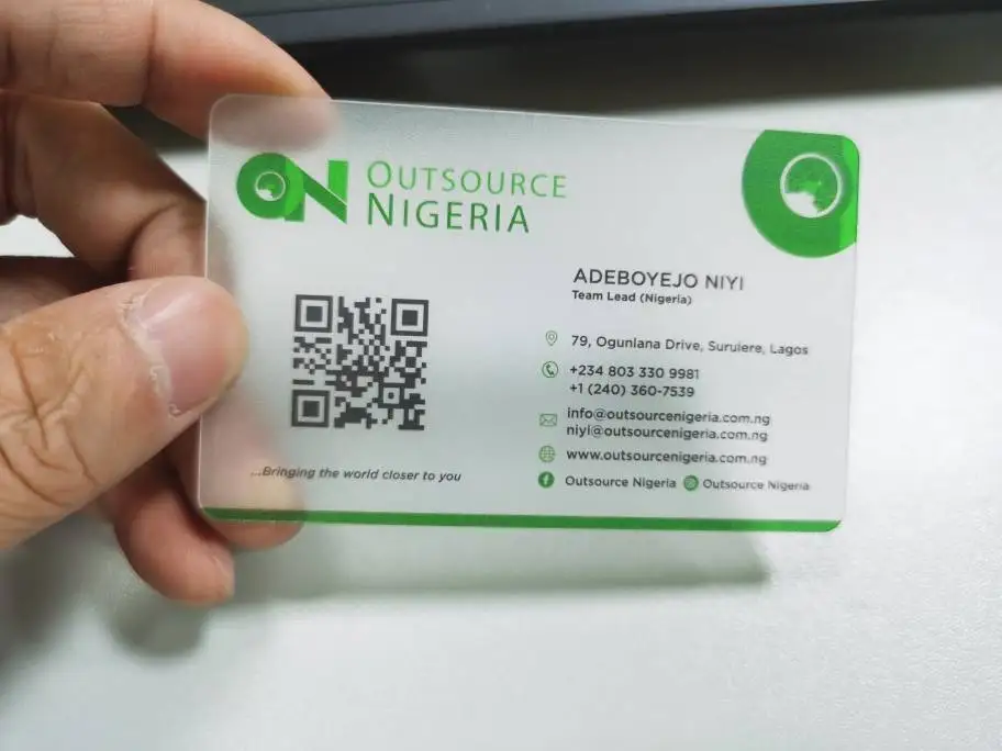 0.76mm hard thickness high quality transparent clear plastic pvc business cards printing