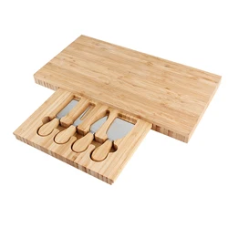 Durable Using Low Price Wholesale Organic Bamboo Cutting Board with Knives