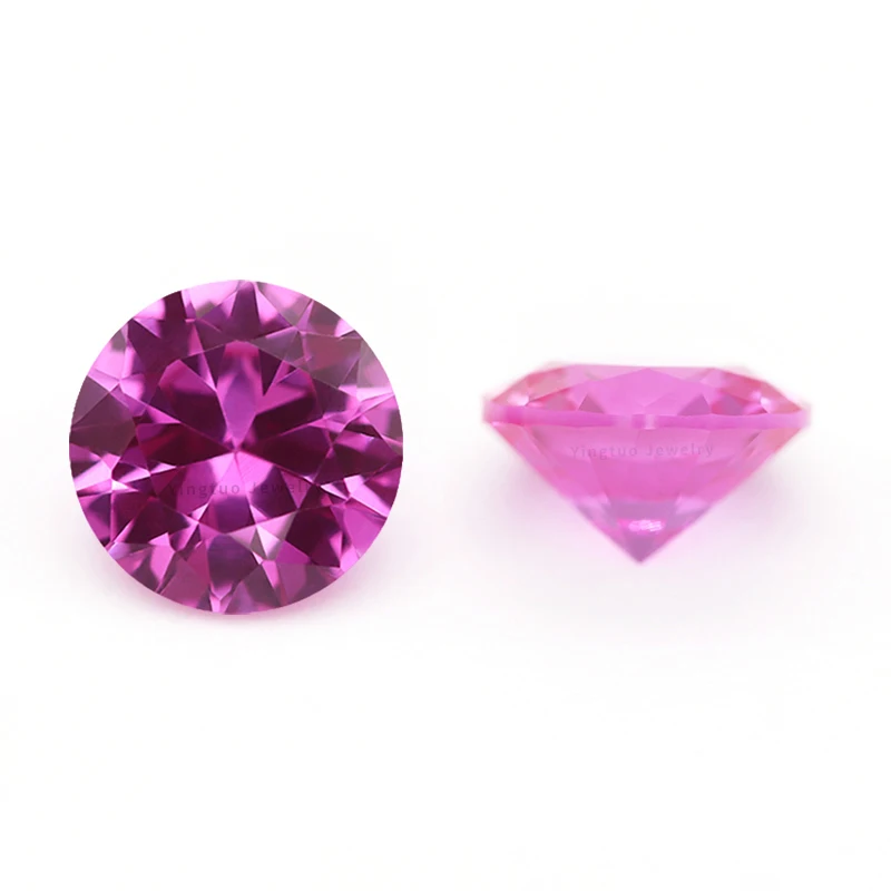 Wholesale Price 3# Round Brilliant Cut Corundum Loose Gems Synthetic Ruby for Jewelry