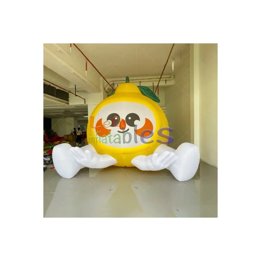 3m grapefruit inflatable cartoon model for decoration factory price lovely display sitting inflatable grapefruit cartoon model
