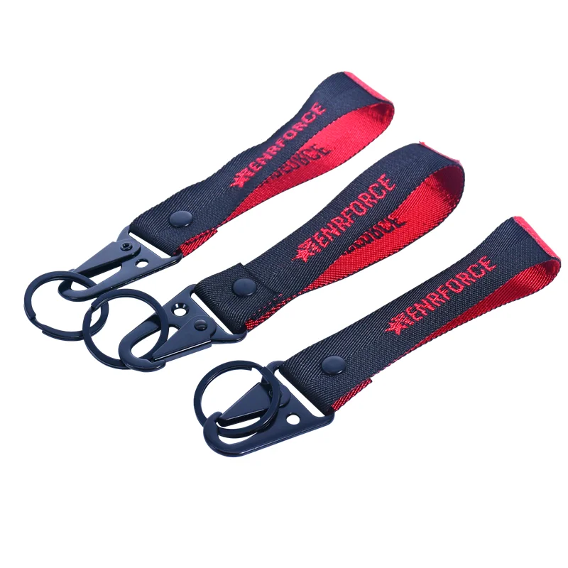 Hot Sale Eagle Buckle Nylon Polyester Fabric Motorcycle Carabiner Short Lanyard Custom Keychain Keys Lanyard