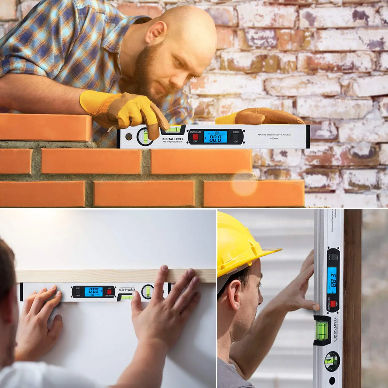 16-inch Digital Spirit Level and Protractor, Torpedo Level, Inclinometer Angle Gauge Finder Bubbles Magnetic Base with Backlight