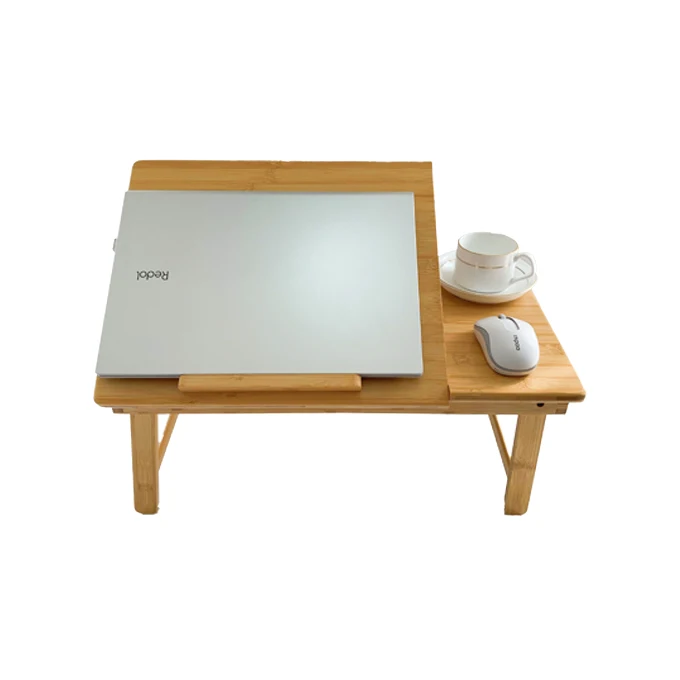 Addreeen Eco-friendly Laptop Table Folding Adjustable Portable Bamboo Wood Netbook Laptop Desk Stand