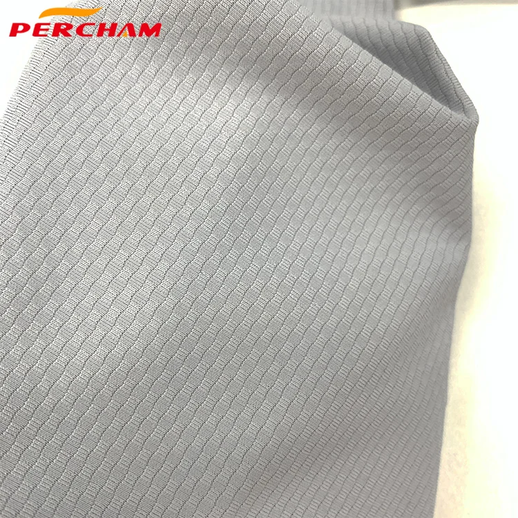 Wholesale cycling running tshirt texture stretch polyester elastane fabric comfortable mesh jersey knit fabric