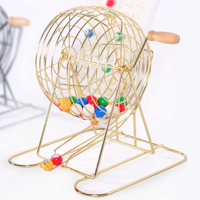 Manual Ernie Lottery Machine Lucky Draw Box small lotto balls cage for 100  Bingo set game