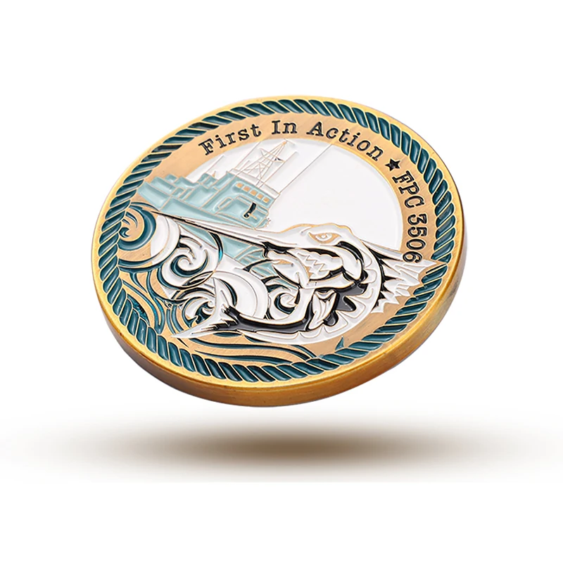 Challenge Coin Alloy 3D Enamel Painted Metal Aluminum Custom Magnet Square Religious Challenge Coin