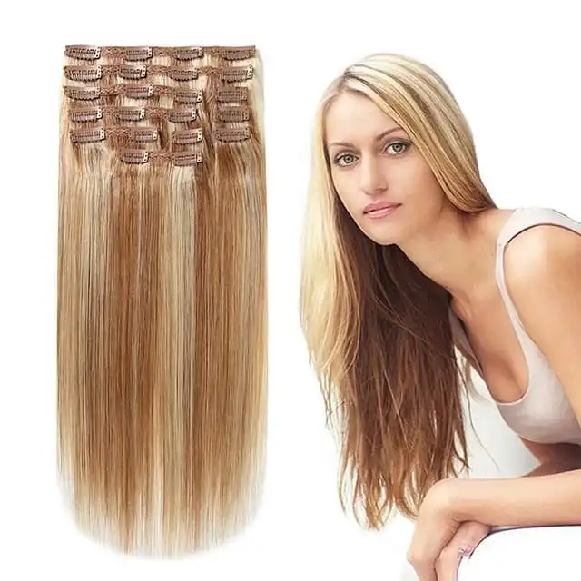 Clip in Hair Extensions Human Remy Hair Extensions Factory Supplier  Double Draw Cuticle Intact Virgin Hair  Clip In Extensions