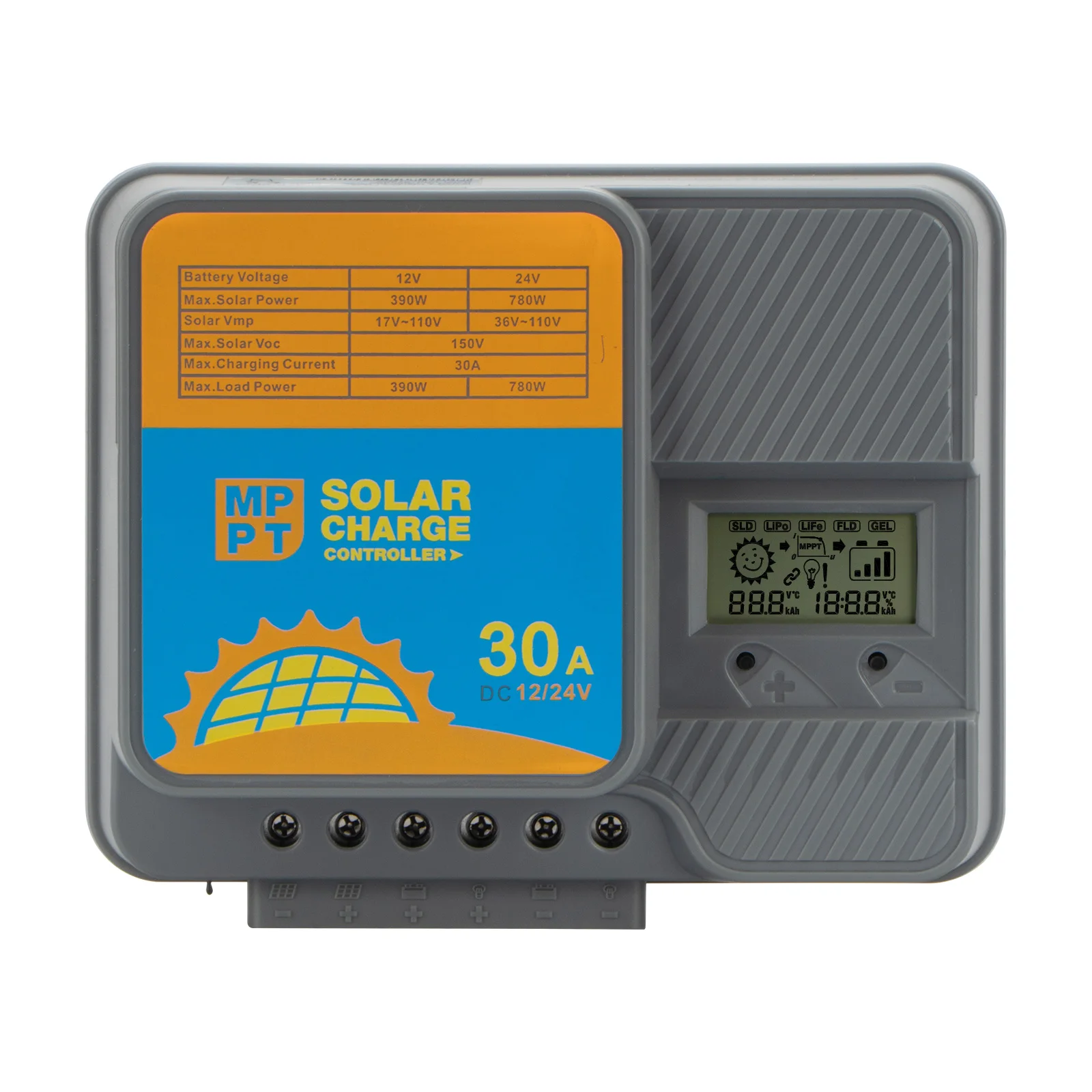 KUNGF MPPT 7 series mppt solar battery charge controller 12/24V AUTO lithium battery charger 20A/30A/40A Amp solar regulator