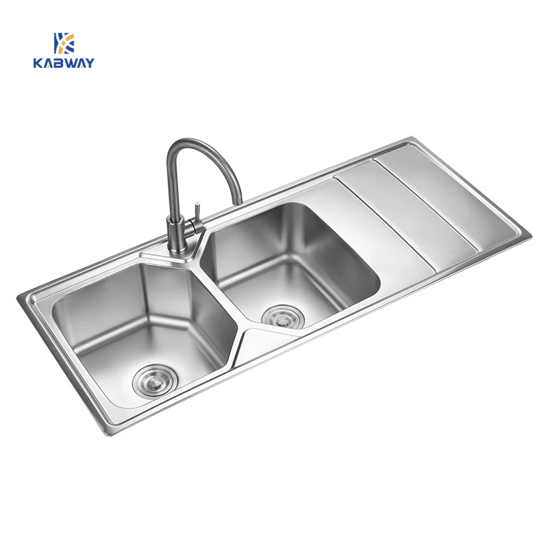 Customized stainless steel kitchen sinks double bowl multi-function sinks
