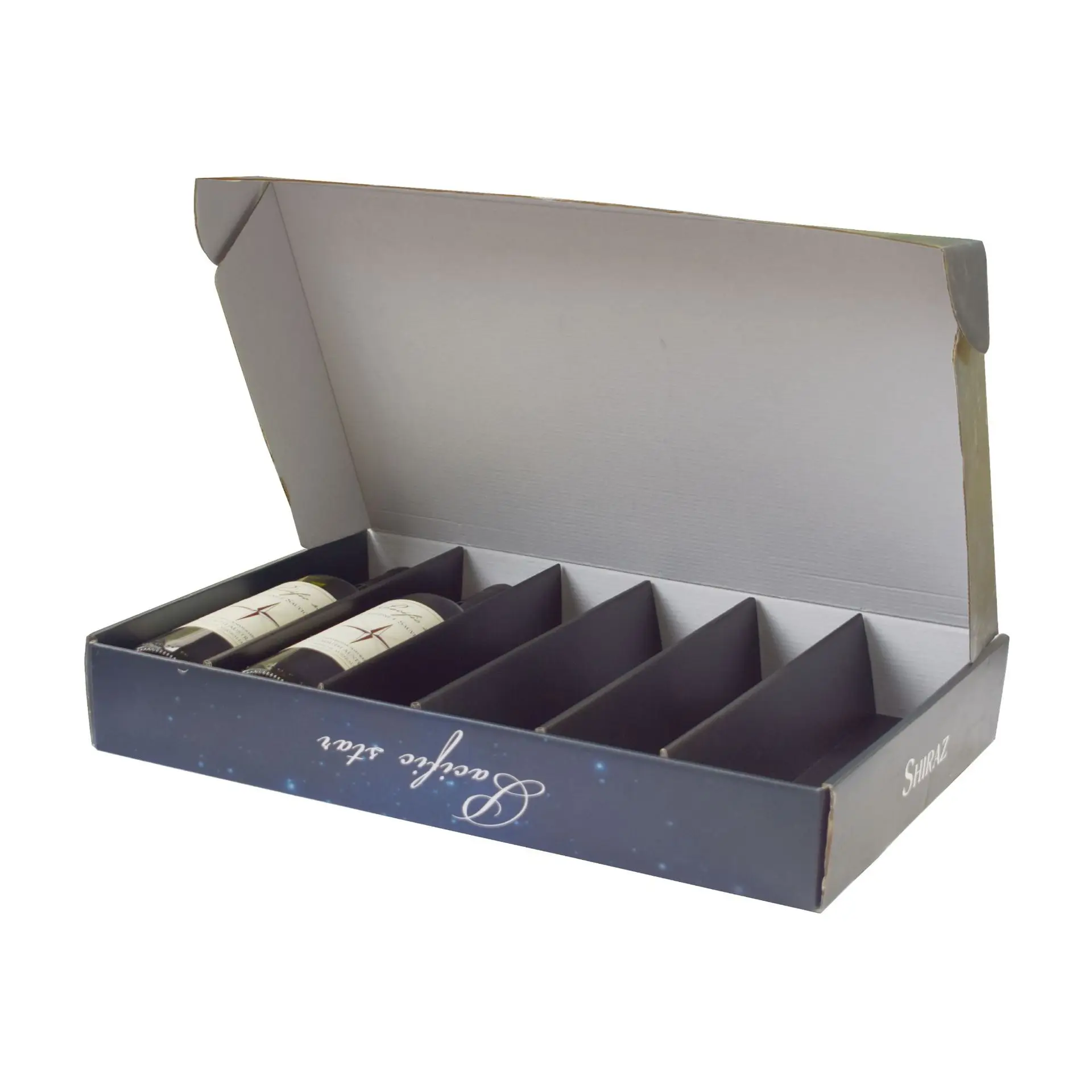 Wine Boxes for Gift Foldable Corrugated Cardboard Luxury 6 Bottle Red Wine Box With Custom Logo